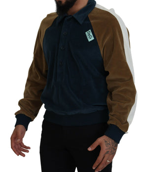 Dolce &amp; Gabbana Multicolor Cotton Collared Pullover Sweater