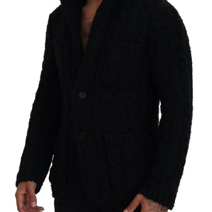 Dolce &amp; Gabbana Elegant Black Wool-Cashmere Blend Cardigan