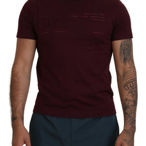 Dolce &amp; Gabbana Elegant Maroon Crew Neck Casual Tee