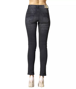 Yes Zee Vaqueros de algodón negro para mujer