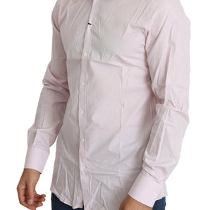 Dolce &amp; Gabbana Camisa de vestir rosa elegante slim fit