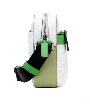 Michael Kors Cooper Small Bright White Palm Signature PVC Utility Crossbody Bag