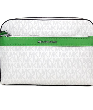Michael Kors Cooper Small Bright White Palm Signature PVC Utility Crossbody Bag