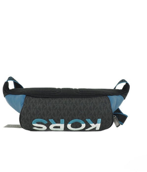 Michael Kors Cooper Large Blue Multi Leather Embroidered Logo Utility Belt Bag