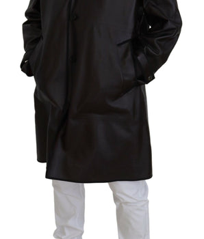Dolce &amp; Gabbana Black Trench Cotton Jacket with Hood Parka