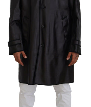 Dolce &amp; Gabbana Black Trench Cotton Jacket with Hood Parka