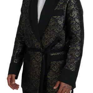 Dolce &amp; Gabbana Gold Jacquard Robe Jacket