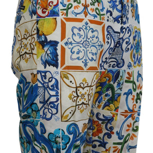 Dolce &amp; Gabbana Majolica Print Casual Chinos Shorts