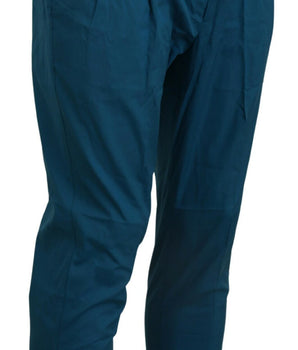 Dolce &amp; Gabbana Blue Cotton Chinos Shoes Pants