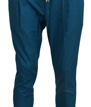 Dolce &amp; Gabbana Blue Cotton Chinos Shoes Pants