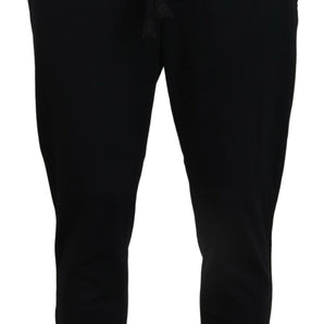 Dolce & Gabbana Sleek Black Wool-Blend Sweatpants