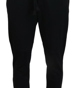 Dolce &amp; Gabbana Black Mens Sport Wool Sweatpants Pants