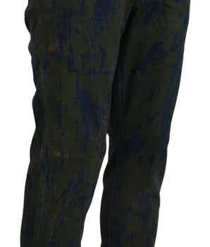 Dolce &amp; Gabbana Blue Green Skinny Cotton Denim Jeans
