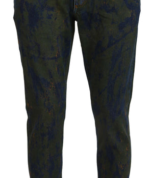 Dolce &amp; Gabbana Blue Green Skinny Cotton Denim Jeans