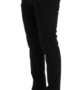 Costume National Chic Black Slim Fit Cotton Stretch Pants Costume National 