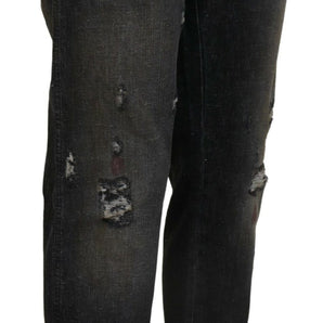 Dolce &amp; Gabbana Exquisite Gray Denim Pants for the Modern Gentleman