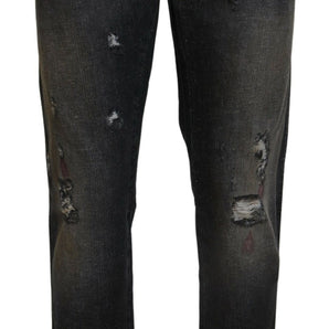 Dolce & Gabbana Exquisite Gray Denim Pants for the Modern Gentleman