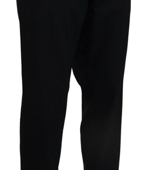Dolce & Gabbana Black Wool Stretch Dress Formal Slim Fit Pant