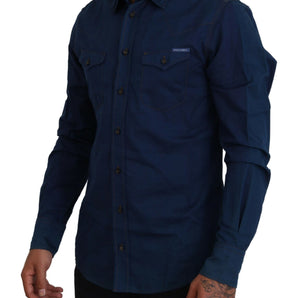 Dolce &amp; Gabbana Elegant Blue Denim Casual Shirt