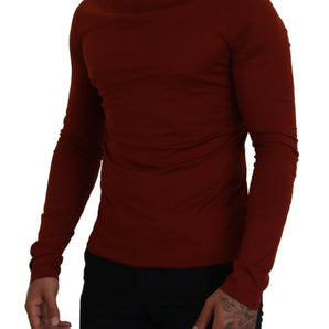 Dolce &amp; Gabbana Elegant Maroon Collar Zip Sweater