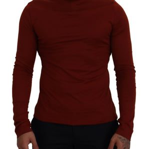 Dolce & Gabbana Elegant Maroon Collar Zip Sweater