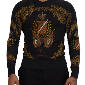 Dolce & Gabbana Baroque Medal Motive Silk Sweater