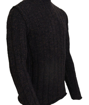 Dolce & Gabbana Brown Wool Knit Turtleneck Pullover Sweater