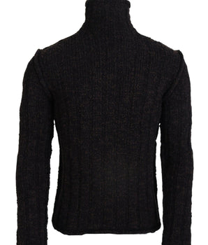Dolce & Gabbana Brown Wool Knit Turtleneck Pullover Sweater