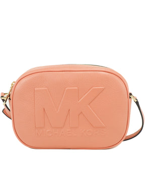 Michael Kors Jet Set Travel Medium Sherbert Leather Oval Camera Crossbody Bag