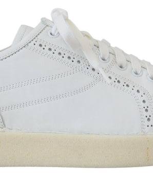 Dolce &amp; Gabbana White Leather Low Top Oxford Sneakers Casual Shoes