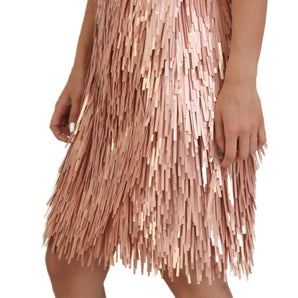 Dolce &amp; Gabbana Elegant Pink A-Line Tinsel Dress