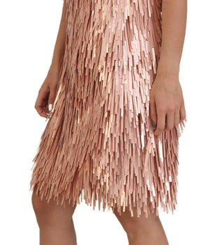 Dolce & Gabbana Pink Tinsel Sleeveless Shift A-line Dress