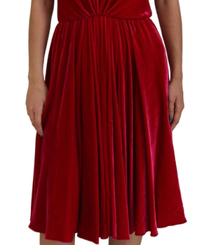 Dolce & Gabbana Pink Viscose Stretch Strapless A-line Dress