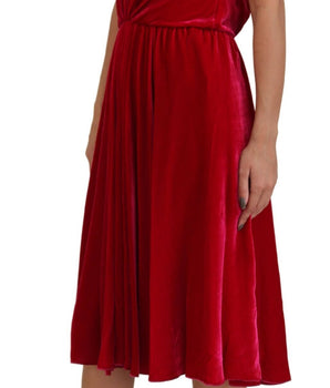 Dolce & Gabbana Pink Viscose Stretch Strapless A-line Dress