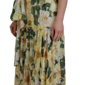 Dolce &amp; Gabbana Elegant Silk Floral Maxi Dress