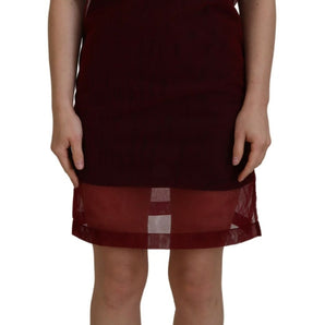 Dolce &amp; Gabbana Maroon Mini Shift Dress - Italian Elegance