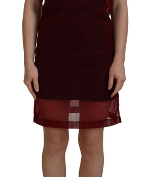 Dolce & Gabbana Maroon Nylon Two Layer Shift Mini Dress