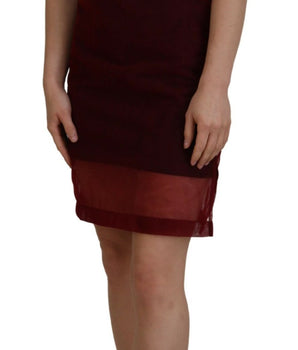 Dolce & Gabbana Maroon Nylon Two Layer Shift Mini Dress