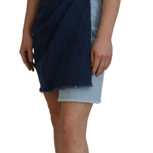 Dolce &amp; Gabbana Chic Two Tone Denim Sheath Dress