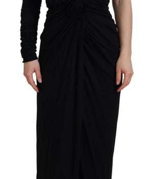 Dolce &amp; Gabbana Elegant One-Shoulder Sheath Midi Dress