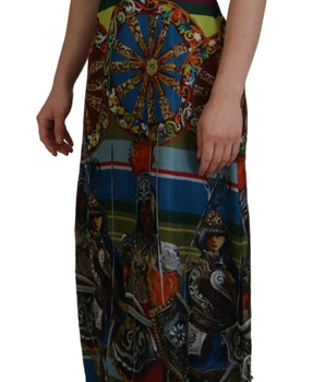 Dolce & Gabbana Multicolor Sicily Silk A-line Long Gown Dress