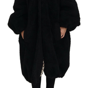 Dolce &amp; Gabbana Elegant Black Cashmere Blend Overcoat Jacket