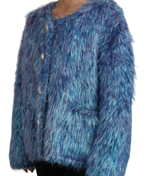 Dolce & Gabbana Multicolor Polyester Fringes Coat Jacket