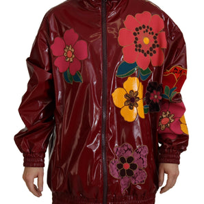 Dolce &amp; Gabbana Maroon Floral Luxe Jacket