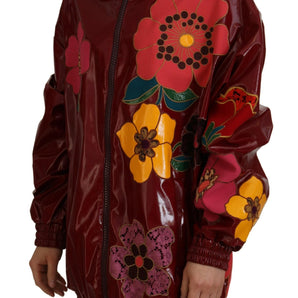 Dolce & Gabbana Maroon Floral Luxe Jacket