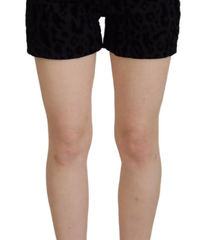 Dolce & Gabbana Black Denim Cotton Stretch Hot Pants Shorts