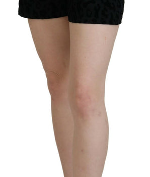Dolce & Gabbana Black Denim Cotton Stretch Hot Pants Shorts