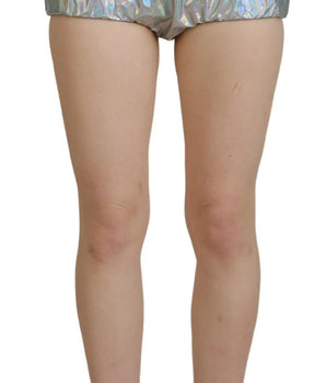 Dolce & Gabbana Silver Holographic High Waist Hot Pants Shorts