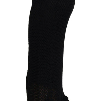 Dolce & Gabbana Black Knitted Cotton High Waist Mermaid Skirt