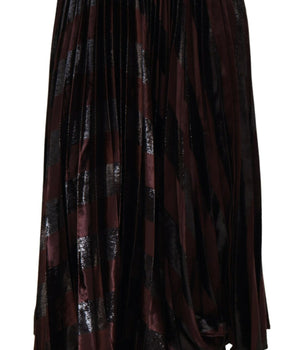 Dolce & Gabbana Brown Polyester High Waist A-line Maxi Skirt